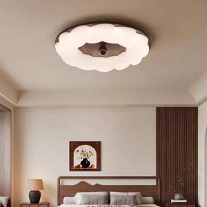 Walnut Wood Ceiling Light Led Surface Mounted Eye Friendly Wabi Sabi Style For Bedroom Study Children Room - Product Image 4