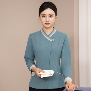 Uniforme pour le personnel d'entretien hôtelier, automne-hiver, manches longues, 100% polyester, look professionnel pour le <span class=keywords><strong>travail</strong></span> quotidien dans l'hôtellerie - Product Image 5