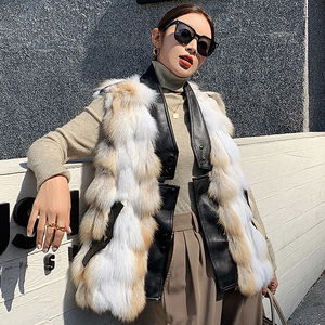 New Arrival Real Fox <strong>Fur</strong> Vest Fashion Women Winter Waistcoat High Quality <strong>Gilet</strong> S7945 - Product Image 1