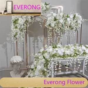 Eeverong Ti543 чистая белая Роза Орхидея Искусственные цветы треугольники подвесные шелковые цветы бегун стол свадебные принадлежности цветочный ряд