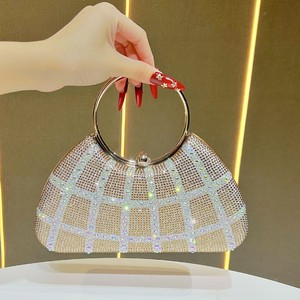 New Cross-border High-end Women's Evening Crossbody <b>Bag</b> French Style <b>Small</b> Diamond-encrusted Handbag Polyester Closure Tanjing - Product Image 1