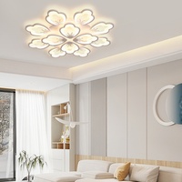 Plafonnier LED moderne et minimaliste haut de gamme en forme de pétale avec couvercle en acrylique, à montage en surface, pour salon et restaurant