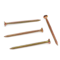 Zinc plaqué m4.2 aggloméré vis en acier au carbone fraisage 1/4 torx emplacement plat socket tête bois aggloméré vis