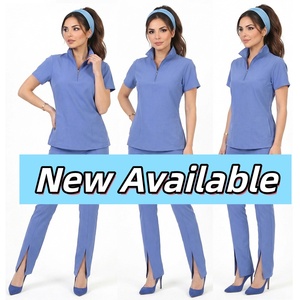 Uniforme Médico Premium Cómodo y Elástico de Poliéster y Spandex para Enfermeras de Hospital, con Cuello <span class=keywords><strong>Polo</strong></span>, para Mujeres Doctoras - Product Image 2
