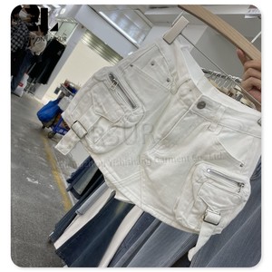 LARSUR Ceinture en coton sergé personnalisée d'usine pour femmes Biker Motorcycle Short Denim Cargo Mini <span class=keywords><strong>Jupe</strong></span> <span class=keywords><strong>Micro</strong></span> Mini <span class=keywords><strong>Jean</strong></span> <span class=keywords><strong>Jupe</strong></span> pour femmes - Product Image 3