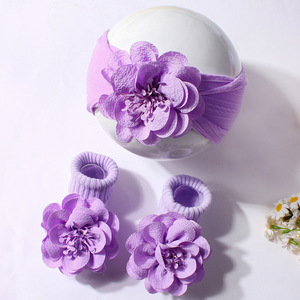 Детский комплект из двух предметов с повязкой на голову и носками, удобная жаккардовая Детская повязка на голову, Детские аксессуары для волос и носки - Product Image 3