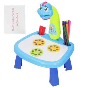 儿童绘图投影仪桌，带灯的跟踪和绘图投影仪玩具多功能儿童绘图桌发光二极管投影仪