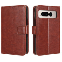Étui portefeuille de luxe en cuir PU Crazy Horse pour téléphone Google Pixel Fold