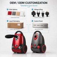 Aspirateur à sac 1400W 19Kpa, capacité 4L, filtre HEPA 5 étapes, enrouleur de cordon automatique, fabricant