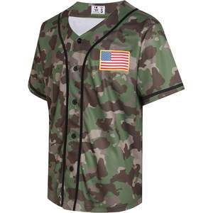 Camiseta de Béisbol de Camuflaje Pullonsy para Adultos Unisex, con Botones, Manga Corta, Uniforme Deportivo Estilo Hip Hop - Product Image 6