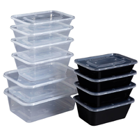 Fournisseur direct d'usine, contenants alimentaires en plastique jetables sans BPA avec couvercles pour la préparation des repas, stockage, utilisation au micro-ondes