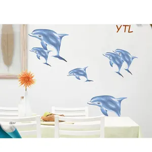 HOt sale Cartoon Ocean animal print wall paper mural kids bedroom PVC self adhesive wall stickers