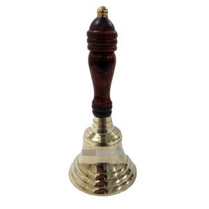 Customized Brass <b>Bell</b> With Wooden Handle for Indoor Outdoor Decor Nautical Ship <b>Bell</b> Use Quality Metal Exporter's Wholesale Gift - Product Image 1