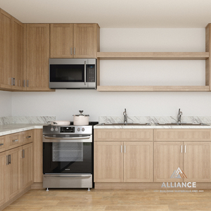 Shaker Style <b>Kitchen</b> Cabinets White Oak | US Warehouse Free Shipping | Oak Wood <b>Kitchen</b> Cabinets For Remodeling Contractors - Product Image 5