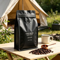 Sachets de café à fond barrière de qualité supérieure, commande à faible MOQ, impression numérique personnalisée, sacs à 8 soudures latérales avec fermeture éclair refermable