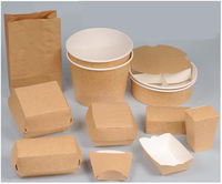 Caja de Embalaje para Hamburguesas de Papel Kraft Reciclable con Logotipo Personalizado, Caja para Hamburguesas Económica