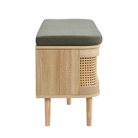 Banc à chaussures en bois vert doux avec rangement, design traditionnel pour l'entrée, l'appartement, le centre commercial, le bureau, l'utilisation en bâtiment