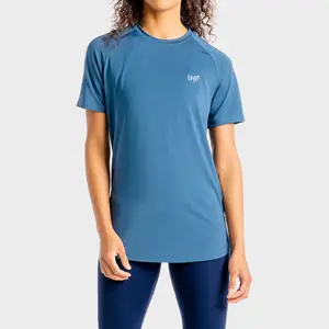Gym Super Soft T-Shirt Custom Summer Yoga Sport Tee Spandex Women'S Oversize Loose Crop Top Gym For Ladies