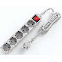 Multiprise industrielle OEM personnalisable avec protection contre les surtensions, 5/6 prises Euro en PVC et 4 ports d'extension