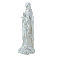 Statue élégante en résine de la Vierge Marie blanche avec pose de prière et chapelet, cadeau religieux pour les fidèles catholiques chrétiens