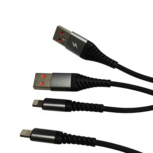 1m Black Nylon Braided A-L Cable with USB 2.0 Fast Charging Data Cord Composite Copper Core for iPhone Camera & Computer Use