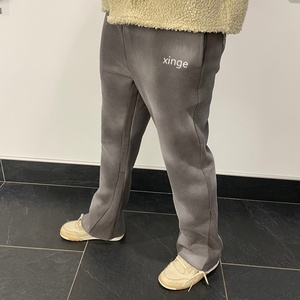 Pantalon de survêtement évasé décontracté pour homme, taille élastique mi-haute, en molleton de coton, avec étiquettes personnalisées, fabrication OEM - Product Image 5