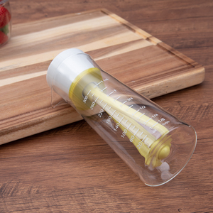 Bouteille Distributrice d'Huile <span class=keywords><strong>en</strong></span> <span class=keywords><strong>Verre</strong></span> 300ml, Agitateur de Vinaigrette, Distributeur d'Huile et de Vinaigre avec Plongeur Émulsifiant et Échelle de Mesure - Product Image 6