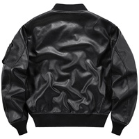 Blouson Bomber Vintage Homme Haute Qualité, Coupe Ample, Style Moto, Coupe-Vent, Chaud, en Cuir PU, Fermeture Éclair, Hiver, Uniforme de Baseball, Rembourré Coton