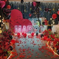 LED Neon Light PVC Panneau anglais pour mariage Avatar Anniversaire Mot lumineux Publicité 'Marry Me' Signe de proposition