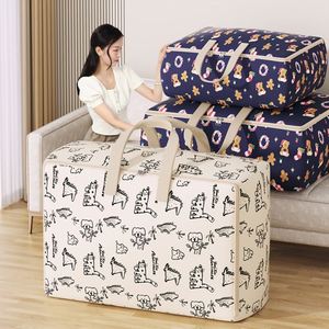 Grand sac de rangement souple en tissu laminé tissé avec fermeture éclair, résistant à l'humidité, pour couettes et vêtements, idéal pour le voyage et la maison - Product Image 5