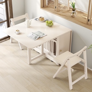 Hiện Đại Đơn Giản MDF Kính Thiên Văn Gấp Bàn Ăn Đặt Cho 6 Ghế Hộ Gia Đình Nhỏ Đa Chức Năng Tiết Kiệm Không Gian Bàn Ăn Đặt - Product Image 4