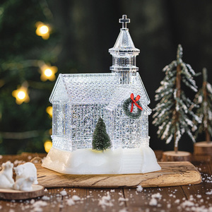 Adornos navideños de <span class=keywords><strong>Iglesia</strong></span> transparentes elegantes de lujo de Navidad de alta calidad para decoración navideña - Product Image 1
