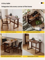 Escritorio Plegable de Madera para Portátil con Almacenamiento para Estudiantes, Oficina en Casa, Mesa de Comedor, Escritorio Compacto para Dormitorio, Estudio, Escritura, Diseño Minimalista