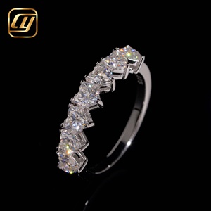 Wholesale Heart Shape Full Eternity <b>Ring</b> Lab Grow Diamond <b>Stack</b> Heart <b>Ring</b> S925 <b>Silver</b> Platinum Plated Wedding Jewelry For Lady - Product Image 4