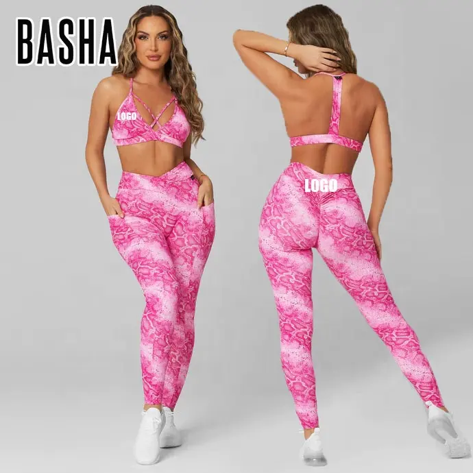 BASHAsports personalizza Love Bite stampato abbigliamento da allenamento per donna taglie forti abbigliamento attivo per donna palestra stampata Fitness Yoga