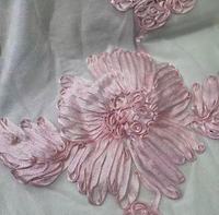 Tissu en maille extensible tricoté multicolore brodé 3D à motifs floraux, dentelle et mousseline, idéal pour vêtements pour enfants, tenues de cérémonie et mariages - Meilleures ventes - 100% coton