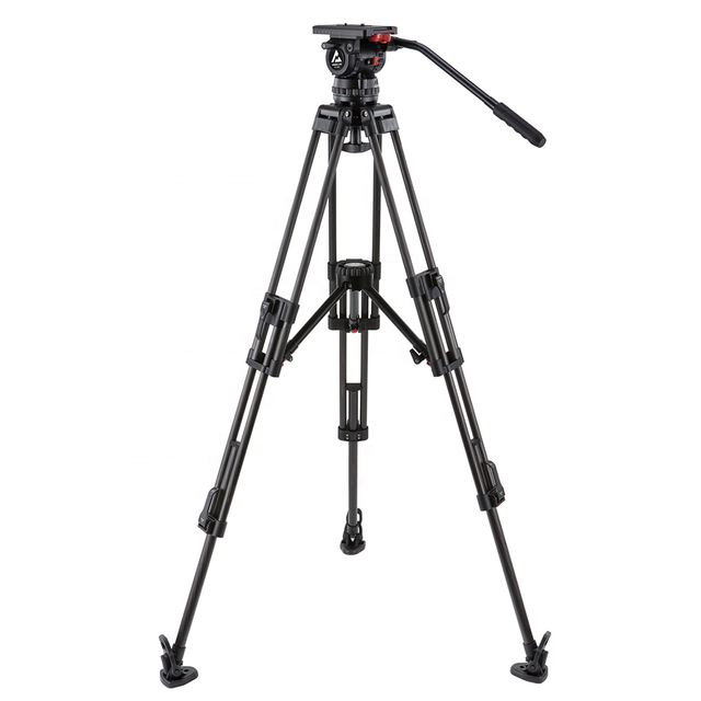 MagicLine V18 100mm Bowl Fluid Head & Carbon Fiber Tripod Kit with Middle Level Spreader for ENG Camera Heavy Video Recorders