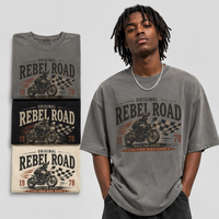 T-shirt graphique oversize pour homme, imprimé géométrique chromatique à effet de couleur changeante, coupe ample délavée, style streetwear, OEM