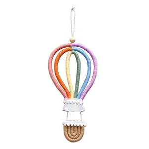 Macrame balon warna-warni untuk dekorasi boho gantung dinding kamar anak-anak