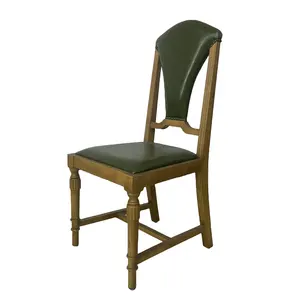 Американский обеденный стул, Европейский обеденный стул из массива дерева, кафе, отель, высококлассный темно-зеленый стул