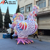 Poulet gonflable géant personnalisé arc-en-ciel, coq coloré pour festival de fierté, activité de carnaval, fête à thème, spectacle de rue, décoration