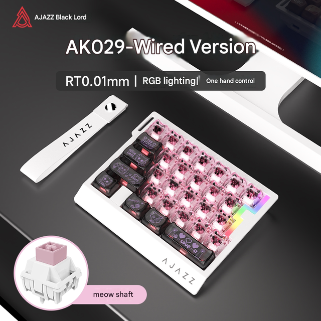 AK029 One-handed Magnetic Switch Keyboard Wired RT0.01mm 8K Rapid Trigger Gaming Keyboard Hifi Sound for Dota 2/CSGO/PUBG