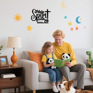 Decoraciones Metálicas de Pared con Escrituras Bíblicas - "Espíritu Santo, Guía mi Camino", Letrero Religioso con Cruz, Decoración Cristiana para <span class=keywords><strong>el</strong></span> Hogar - Product Image 6