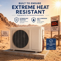 Climatiseur solaire 48V DC certifié CE, 100% alimenté par l'énergie solaire, compresseur sans balais, système de refroidissement hors réseau pour la maison, 9000-24000