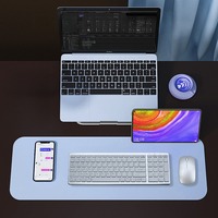 Kit Clavier et Souris Ergonomique Portable Ultra Fin Sans Fil 2,4 GHz avec Rétroéclairage LED 78 Touches 1200 DPI Rechargeable pour Bureau et Domicile