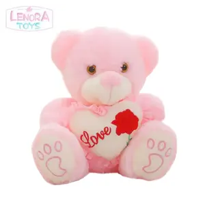 Cuddly teddy bear plush toy with rainbow light small size colorful luminous teddy bear doll children's birthday gift wholesale