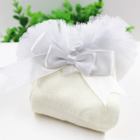 Chaussettes pour bébés filles avec nœud papillon, dentelle, volants, chaussettes en coton princesse avec rubans, multicolores, gris, rouge, noir, rose, blanc, chaussettes de princesse
