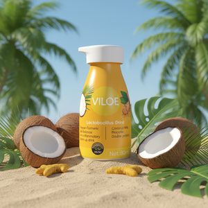 Viloe Bebida Probiótica de <span class=keywords><strong>Leche</strong></span> de Coco y Cúrcuma de 80 ml, Bebida de Bacterias Lácticas Ácidas para Niños y Adultos - Product Image 2