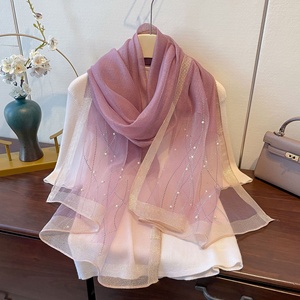 Nouvelle Collection Printemps-Été : Soie Artificielle Femme à Motif Géométrique Tie-Dye Style Ethnique Couleur Unie, Prête à Porter avec Diamants Thermocollés - Product Image 1