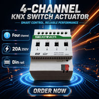 SEXANKA KNX EIB Système d'automatisation de la maison intelligente, Développement personnalisé, Actionneur de commutation, Moteur AC, Matériau plastique, Automatisation à 4 voies